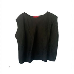 Shamask black, sleeveless top. Size 3. Linen
